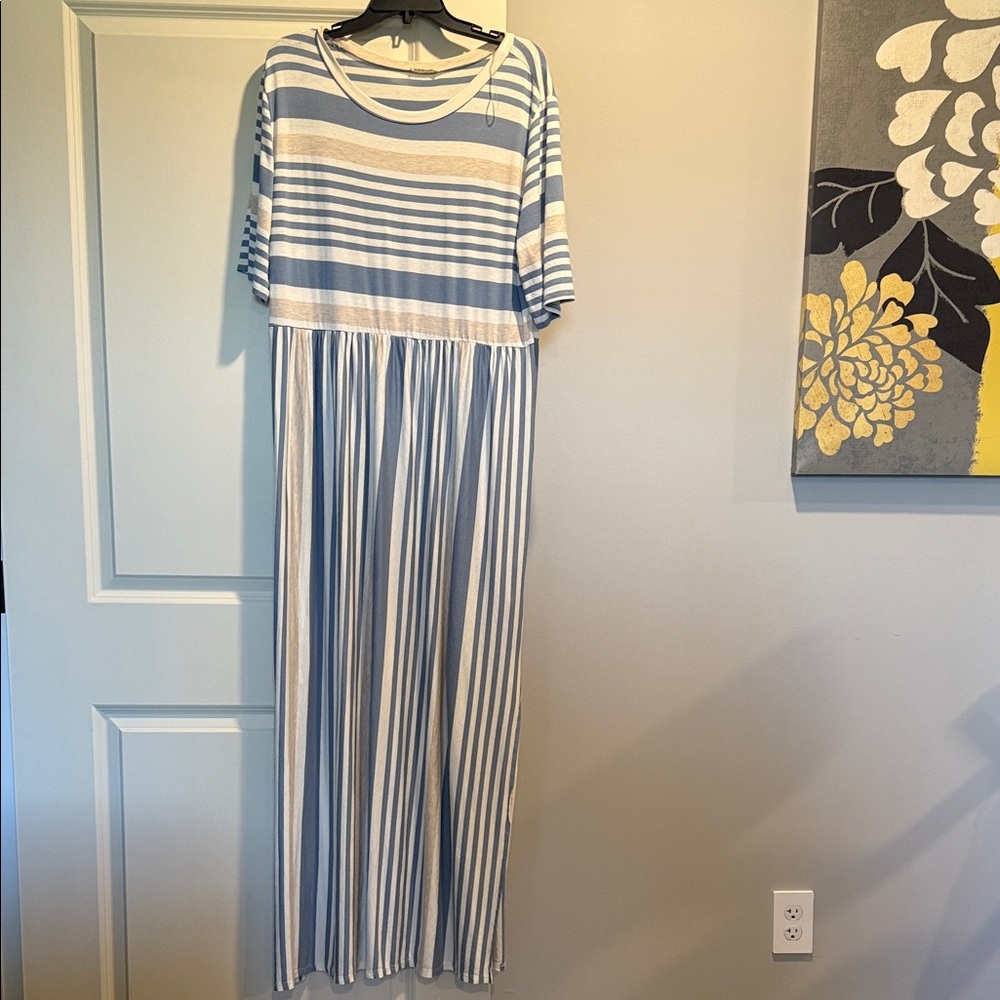 JODIFL Light Blue and Cream Striped Garment